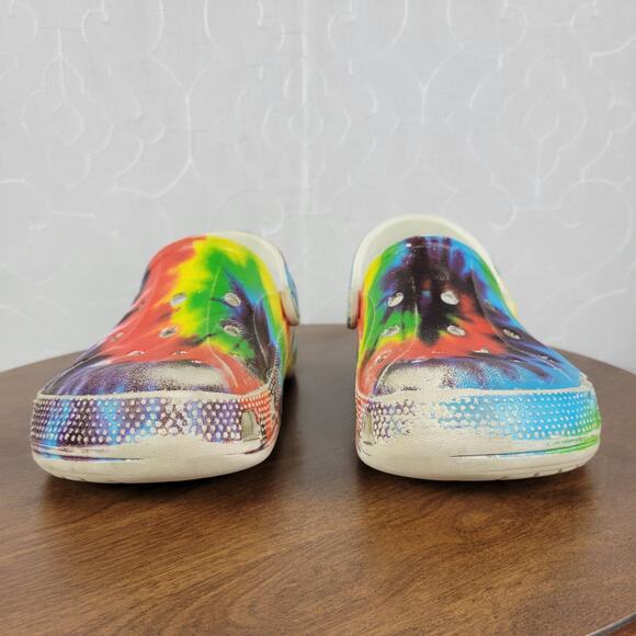 Crocs Mens Sandals 6M/8W Muticolor Tie Dye Classic Graphic Unisex Slingback - Picture 11 of 13